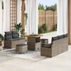vidaXL Tuin Sofa Set met kussen met opslag met kussen 8 pcs Grijs