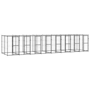vidaXL Hondenkennel met dak 19,36 m&sup2; staal