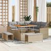 vidaXL Tuin Sofa Set met kussen 8 pcs Beige Poly riet
