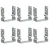 vidaXL Grondankers 6 st 14x6x15 cm gegalvaniseerd staal zilverkleurig