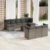 vidaXL 11-delige Loungeset met kussens poly rattan grijs