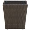 vidaXL Salontafel 41,5x41,5x44 cm poly rattan en gehard glas bruin