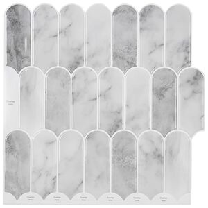 vidaXL Veer Tegel 10 pcs Grijs Marmer 30 x 30 cm Polyurethaan en PET