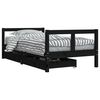 vidaXL Kinderbedframe met lades 80x160 cm massief grenenhout zwart