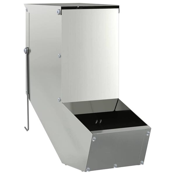 vidaXL Konijnenvoer Zilver 12,5 x 26 x 28,5 cm Gegalvaniseerd staal