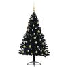 vidaXL Kunstmatig Voorverlicht Kerstboom met 150 LED Zwart 150 cm PVC