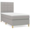 vidaXL Boxspring met matras stof lichtgrijs 80x200 cm