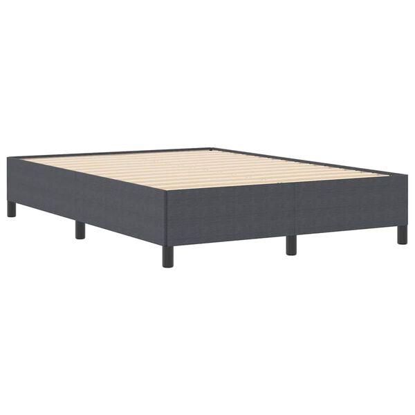 vidaXL Bedframe Donkergrijs 140 x 190 cm Katoenen stof