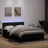 vidaXL Boxspring met matras en LED fluweel zwart 140x210 cm