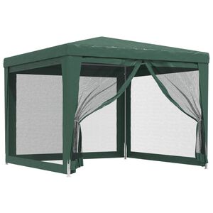 vidaXL Partytent met 4 mesh zijwanden 3x3 m HDPE groen