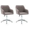 vidaXL Eetkamerstoelen draaibaar 2 st stof taupe