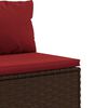 vidaXL 6-delige Loungeset met kussens poly rattan bruin