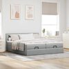 vidaXL Ottoman bed met matrassen en LED's 160x200cm stof lichtgrijs