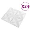 vidaXL Wandpanelen 24 pcs Origami Wit 50 x 50 cm XPS Schuim