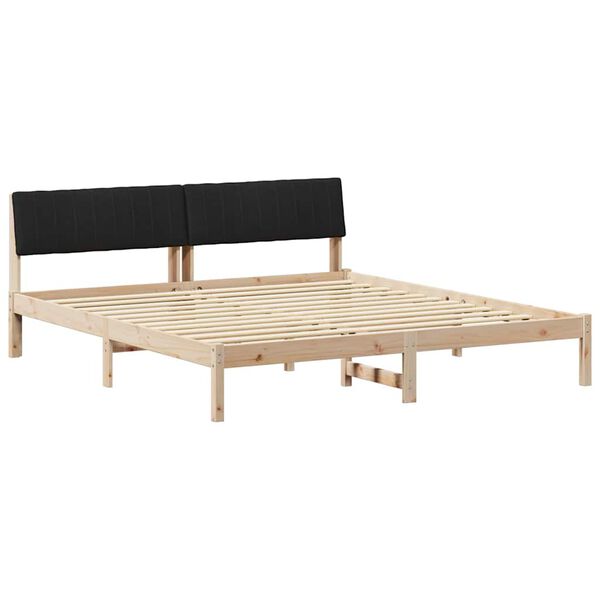 vidaXL Bedframe Bruin en zwart 180 x 200 cm Massief grenenhout