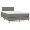 vidaXL Boxspring met matras en LED stof donkergrijs 120x190 cm