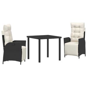 vidaXL Tuin eettafelset met kussen 5 pcs Bruin poly rattan