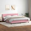 vidaXL Boxspring met matras fluweel roze 200x210 cm