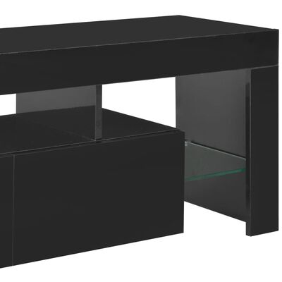 vidaXL Tv-meubel met LED-verlichting 130x35x45 cm hoogglans zwart