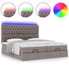 vidaXL Ottoman bed met matrassen en LED's 180x200cm stof taupe