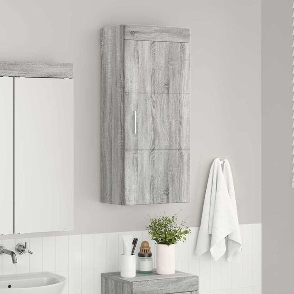 vidaXL Badkamer wandkast TULUM Grijs Sonoma 37 x 24,5 x 86 cm