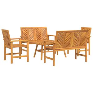 vidaXL Tuin Lounge Set Bruin Massief acaciahout