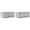 vidaXL Tv-meubels 2 st 60x31x25,5 cm bewerkt hout betongrijs