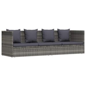 vidaXL Tuinbed 200x60 cm poly rattan grijs