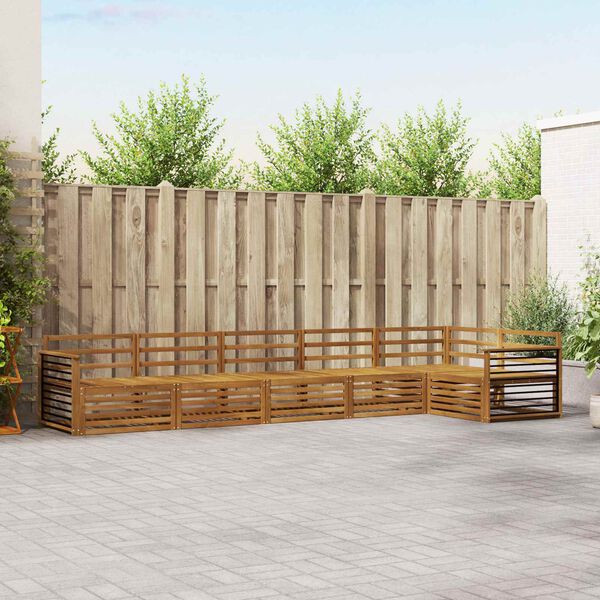 vidaXL Buiten bankenset 6 pcs Naturel Massief Acaciahout