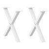 vidaXL Salontafelpoten 2 st X-vormig 60x(42-43) cm staal wit