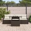 vidaXL Tuin Sofa Set met kussen met kussen 5 pcs Bruin Poly Rattan