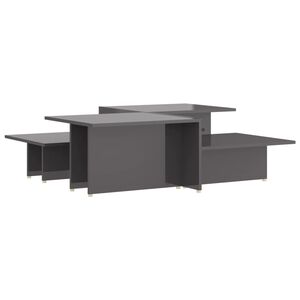 vidaXL Salontafels 2 st 111,5x50x33 cm bewerkt hout hoogglans grijs