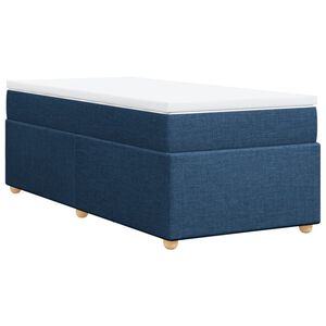 vidaXL Boxspring met matras stof blauw 80x200 cm