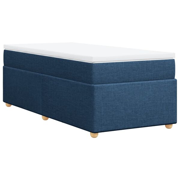 vidaXL Boxspring met matras stof blauw 80x200 cm