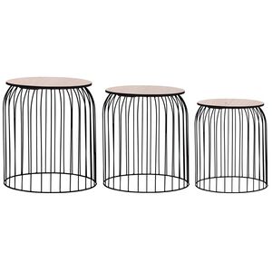 vidaXL Salontafels 3 st zwart