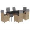 vidaXL 7-delige Tuinset met kussens poly rattan beige