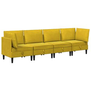 vidaXL Woonkamer Meubelset 4 st Geel Fluweel