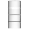 vidaXL Schoenenkast met spiegel 4-laags 63x17x134 cm grijs sonoma