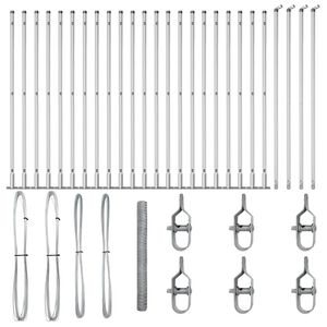 vidaXL Afrasteringspaal Zilver 50 x 1,6 m (50 mm gaas) Staal