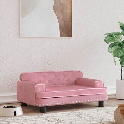 vidaXL Hondenmand 70x45x30 cm fluweel roze