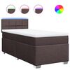 vidaXL Boxspring met matras stof donkerbruin 100x200 cm