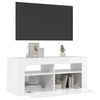 vidaXL Tv-meubel met LED-verlichting 90x35x40 cm hoogglans wit
