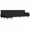 vidaXL Slaapbank L-vormig 271x140x70 cm fluweel zwart