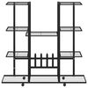vidaXL Bloemenstandaard met wielen 94,5x24,5x91,5 cm ijzer zwart