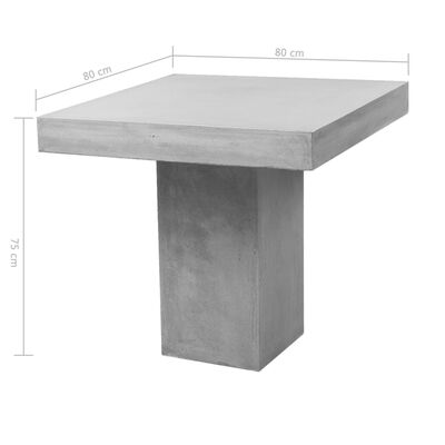 vidaXL Tuintafel 80x80x75 cm beton grijs