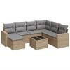 vidaXL 8-delige Loungeset met kussens poly rattan beige