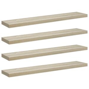 vidaXL Wandschappen zwevend 4 st 120x23,5x3,8 cm MDF eikenkleurig