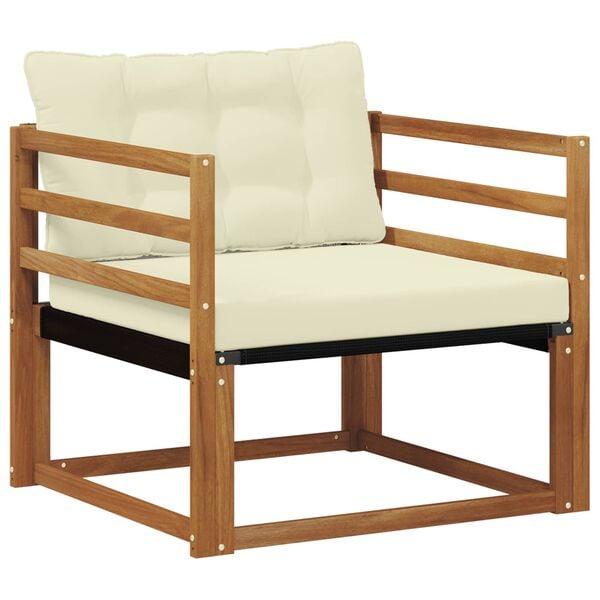 vidaXL Buiten bankenset Massief Acaciahout en Textilene Naturel