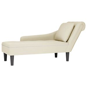vidaXL Chaise longue met kussen&rechterarmleuning fluweel cr&egrave;mekleurig