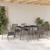 vidaXL Tuin eettafelset 7 pcs Grijs poly rattan